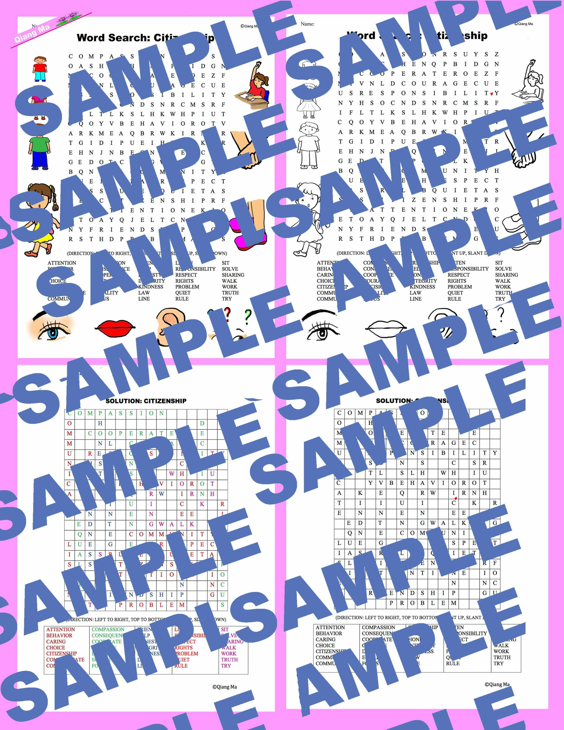 Word Search Citizenship Made By Teachers