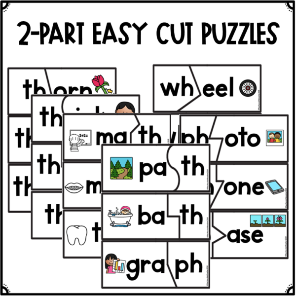 Digraphs - Phonics Centers - Worksheets - Puzzles - TH WH PH - Made By ...