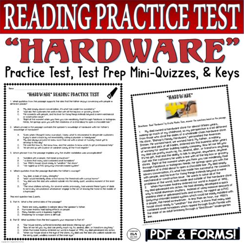 Reading Test Prep PRACTICE TEST Standardized Test Practice Nonfiction ...
