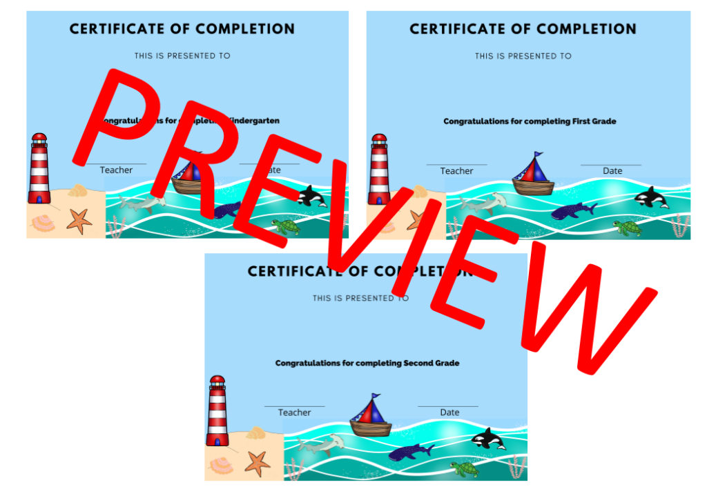 Editable Certificate of Completion Sailing Theme Made By Teachers