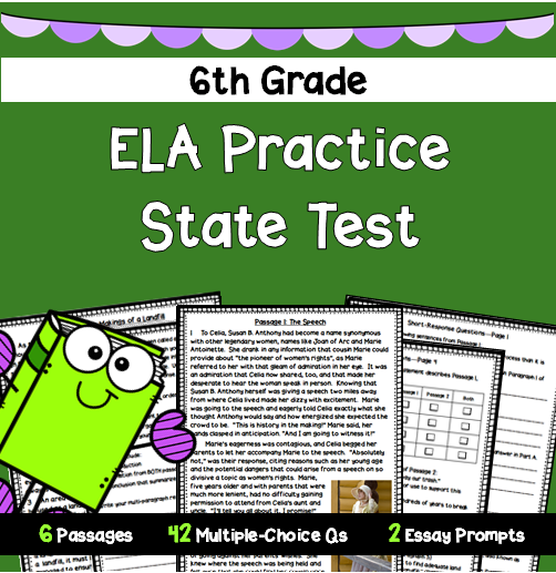 6th Grade ELA Practice State Test 2 Made By Teachers