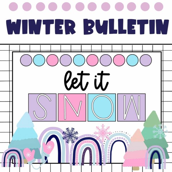 Let it Snow Winter Bulletin Board and Winter Door Decor Kit Made By