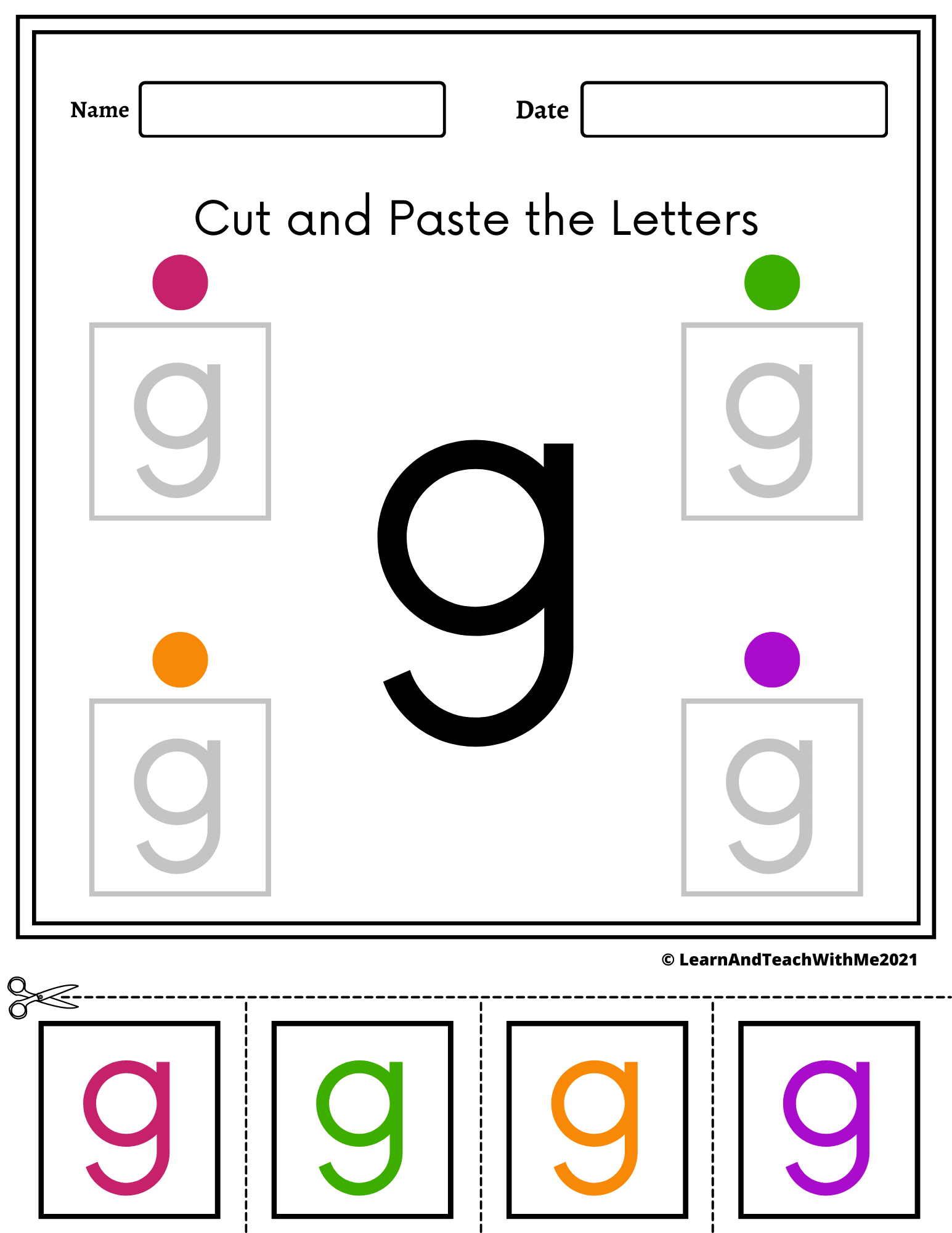 Alphabet Cut and Paste Worksheets Lowercase Letters | Made By Teachers
