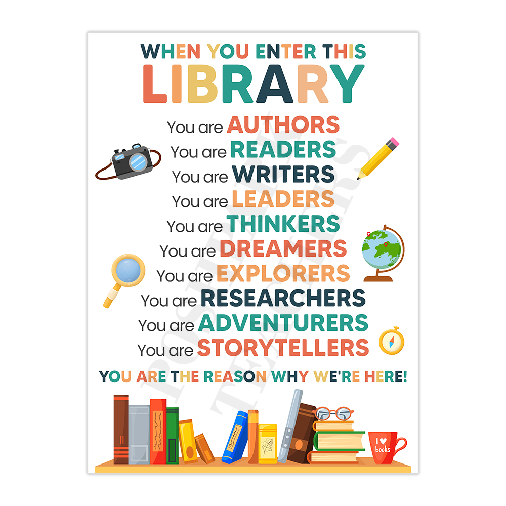 Printable Library Wall Art Welcome Sign When You Enter This Library Printable Library Wall Art Welcome Sign When You Enter This Library