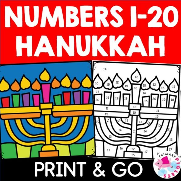 HANUKKAH COLOR BY NUMBER CODE COLORING - Slide1 2 600x600