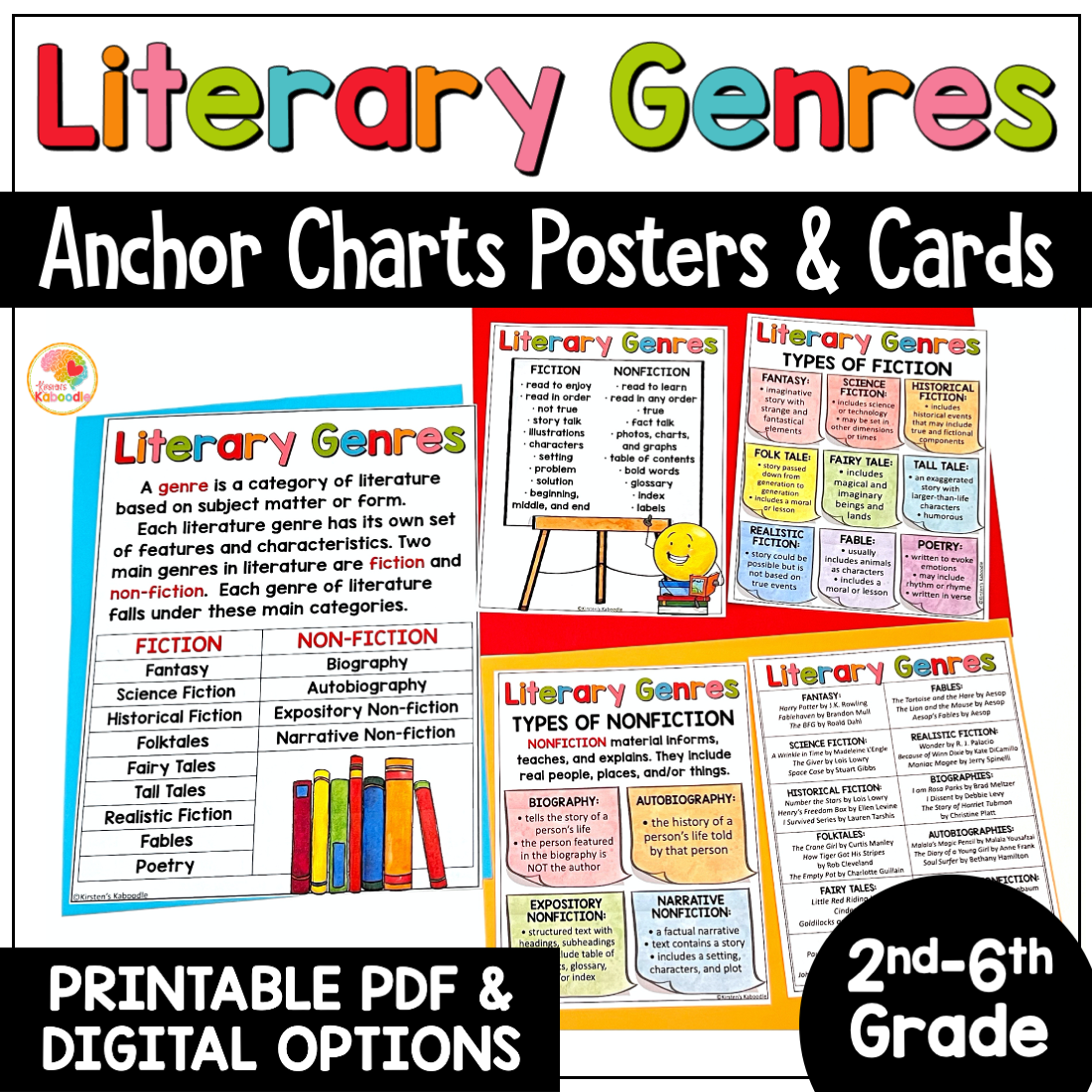 Genres Of Literature Anchor Charts Literary Genres Reading Skills 