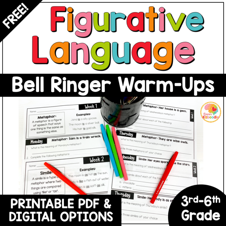FREE Figurative Language Bell Ringer WarmUps Made By Teachers