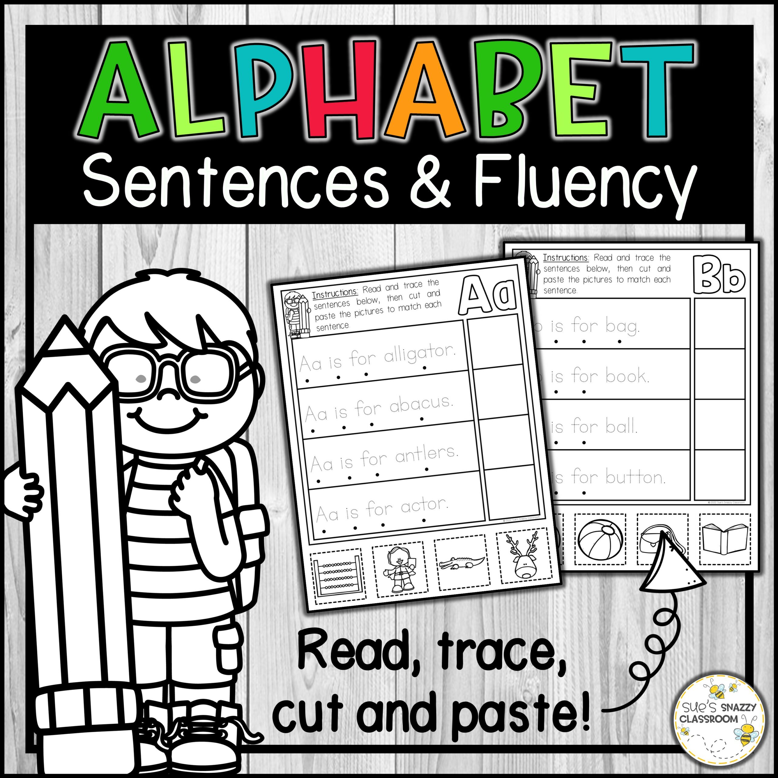 Alphabet fine motor and scissor skills activity cutting practice