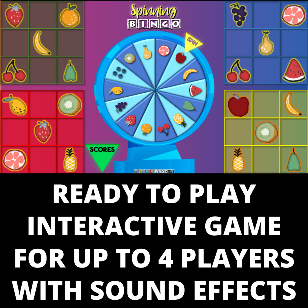 Spinning Bingo An Interactive PowerPoint No Prep Game for up to 4