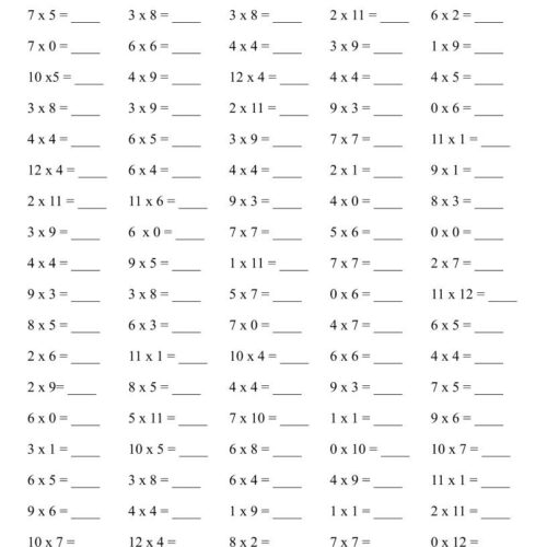 10 Printable Math Drills Multiplication, Timetable 0 to 12, Practice Speed  Counting, PDF | Made By Teachers