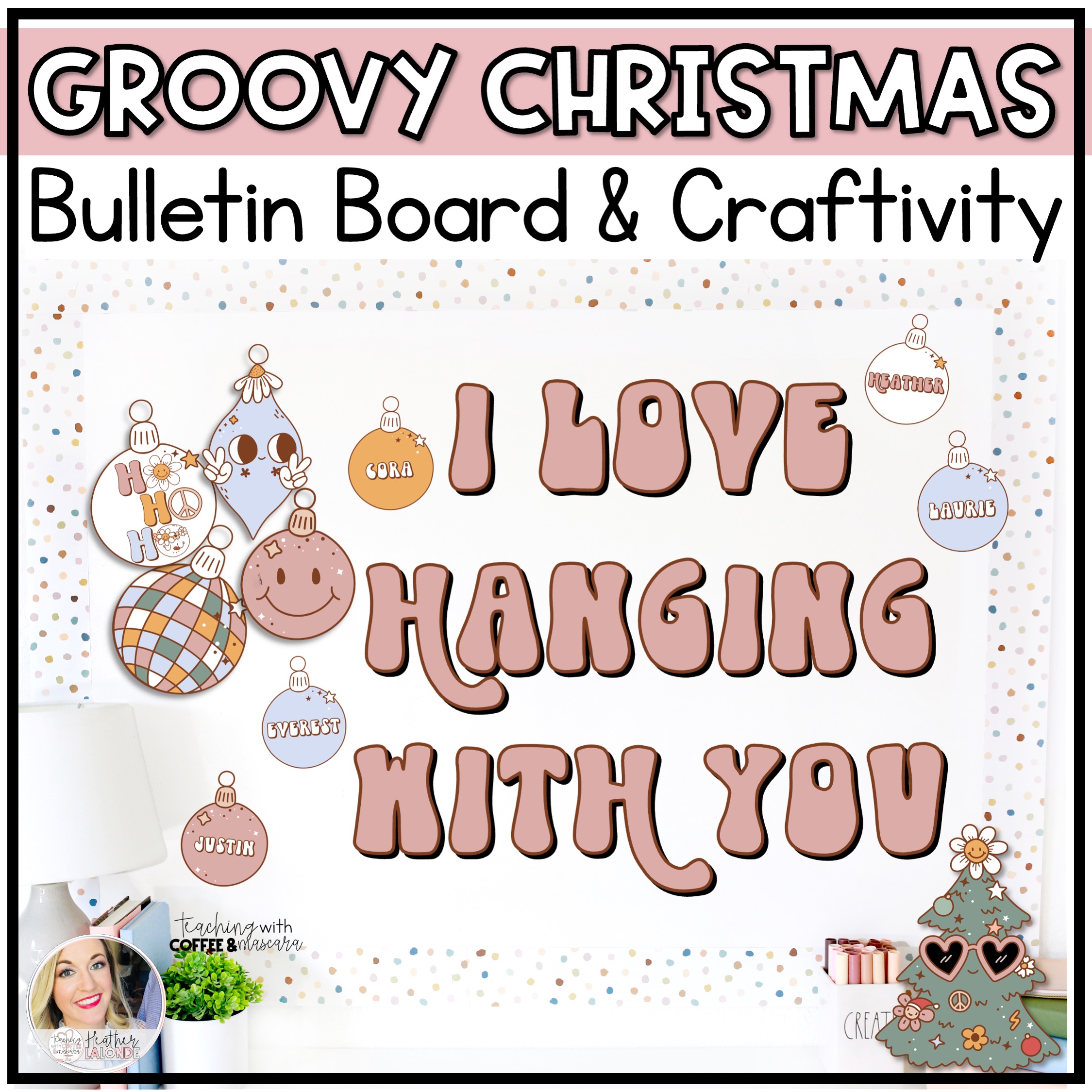 Retro Christmas Bulletin Board Boho Groovy Classroom Decor Made By 