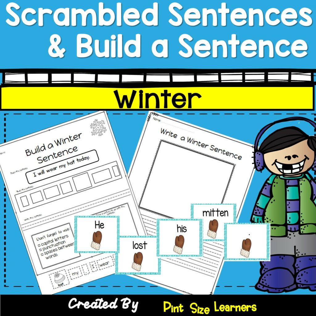 Winter Scrambled Sentences Cut and Paste Sentences Winter Writing