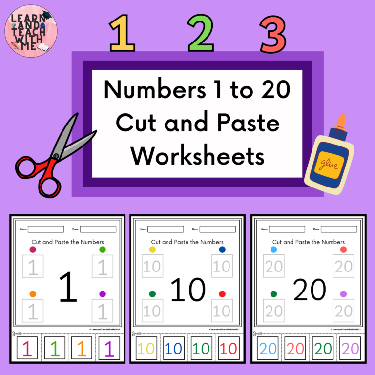 Numbers 1-20 Cut and Paste Worksheets - Made By Teachers