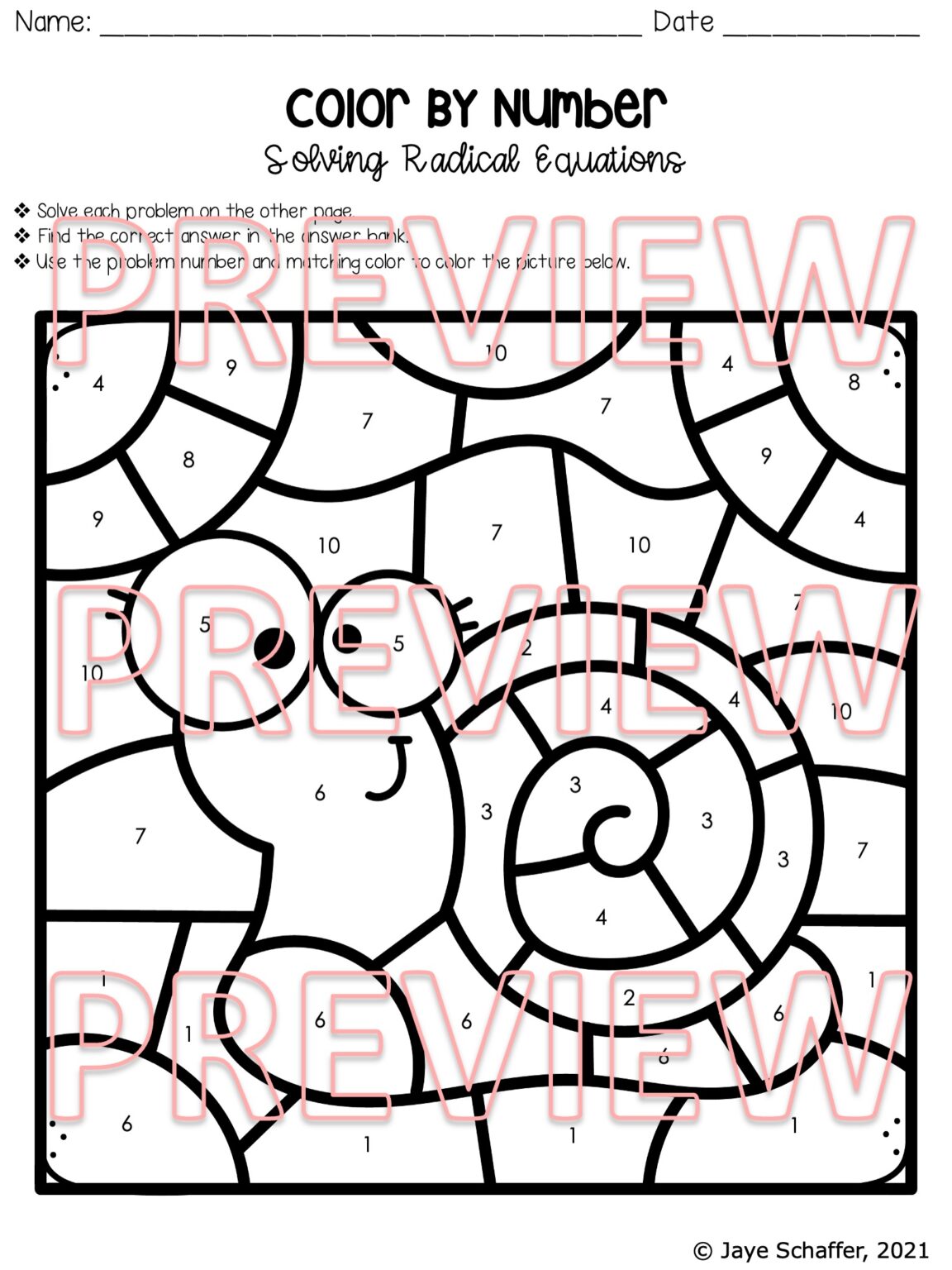 Solving Radical Equations Coloring Activity - Made By Teachers