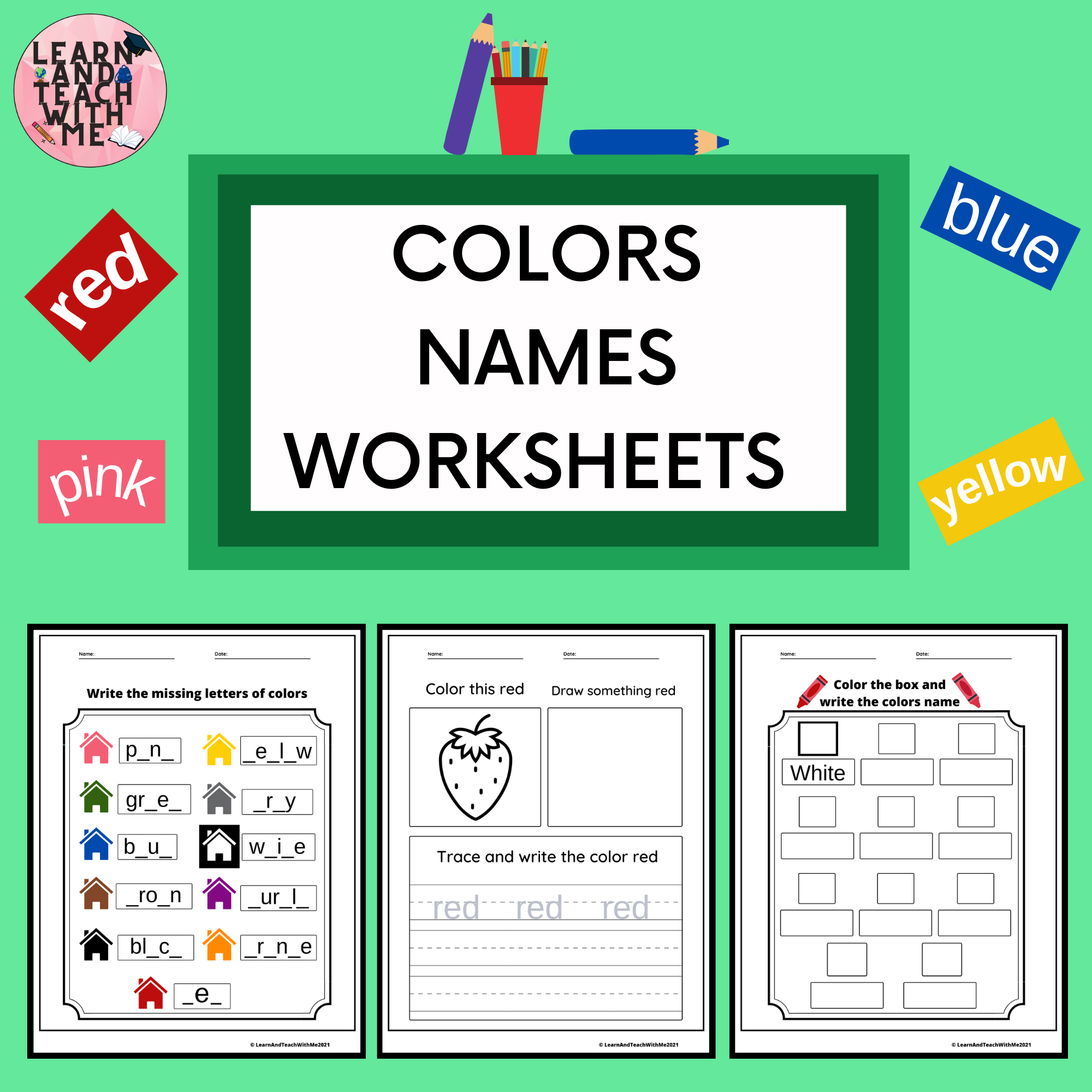 Trace And Write Color Word Worksheets Made By Teachers