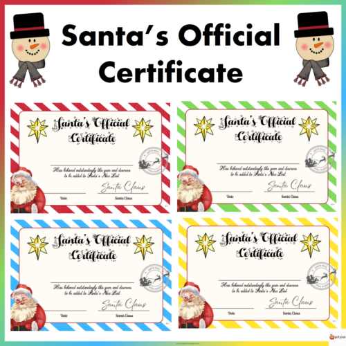 Santa #39 s Official Nice List Christmas Certificate Made By Teachers