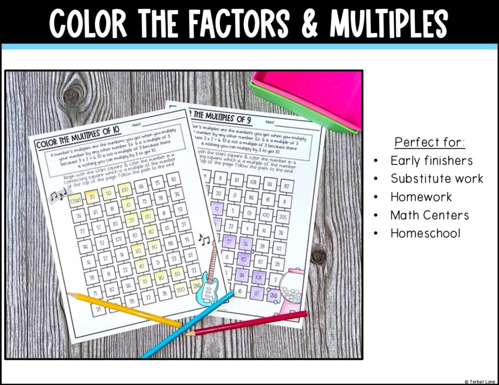 Factors and Multiples Activity Bundle | Made By Teachers