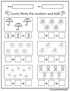 Spring Addition 1-10 Worksheets | Made By Teachers