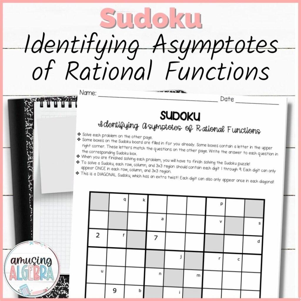 Identifying Asymptotes of Rational Functions Diagonal Sudoku Puzzle ...