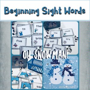 Sight Words Activities Winter Kindergarten Card Game