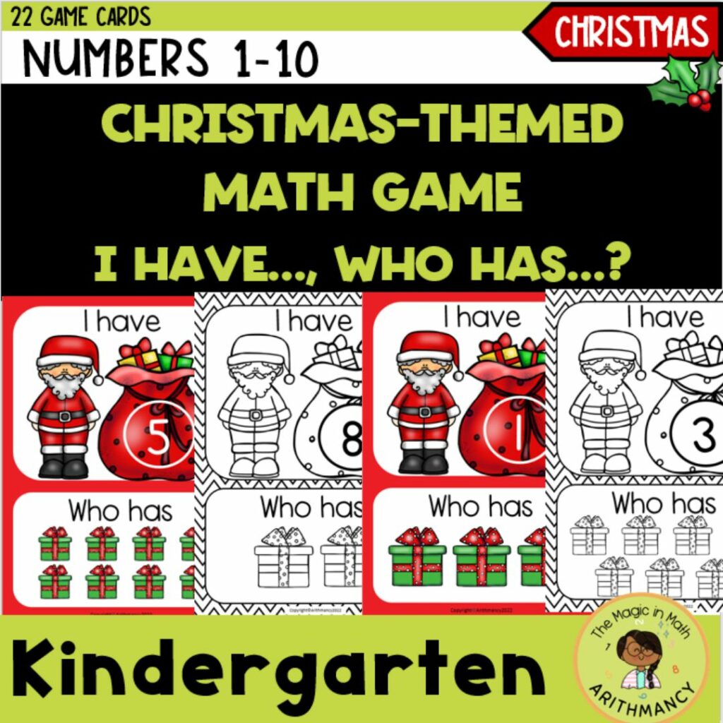 CHRISTMAS MATH ACTIVITIES I HAVE WHO HAS GAME MATH CENTERS