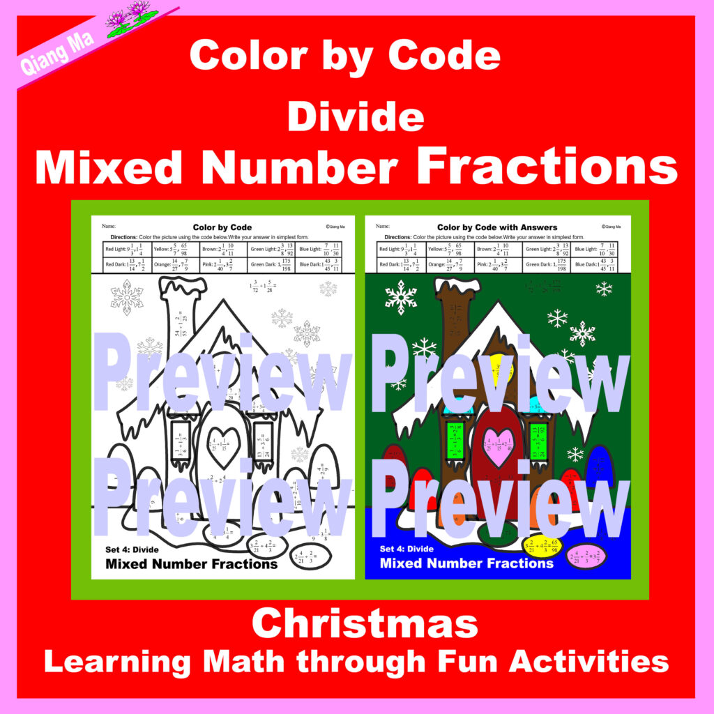 christmas-color-by-code-divide-mixed-number-fractions-made-by-teachers