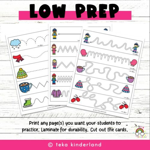 Winter Pre Writing Line Tracing Practice Fine Motor Skill Activities