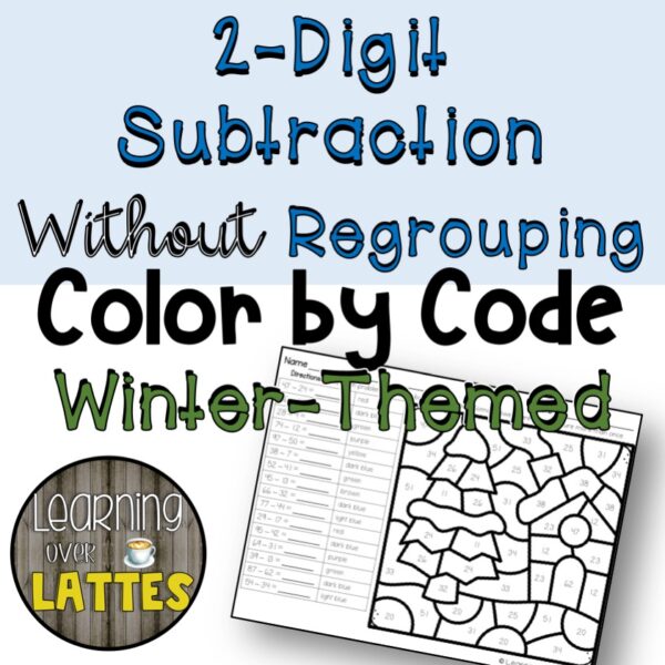 Two Digit Subtraction WITHOUT Regrouping Color by Code - Winter | Made ...