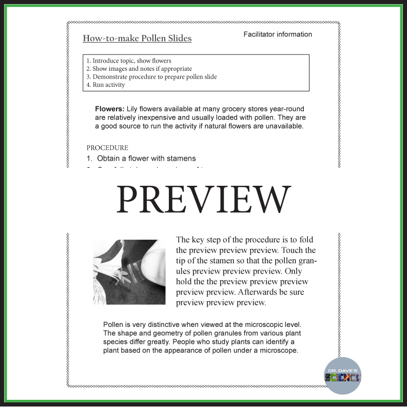 Microscope Activity Worksheet Viewing Plant Pollen Made By Teachers