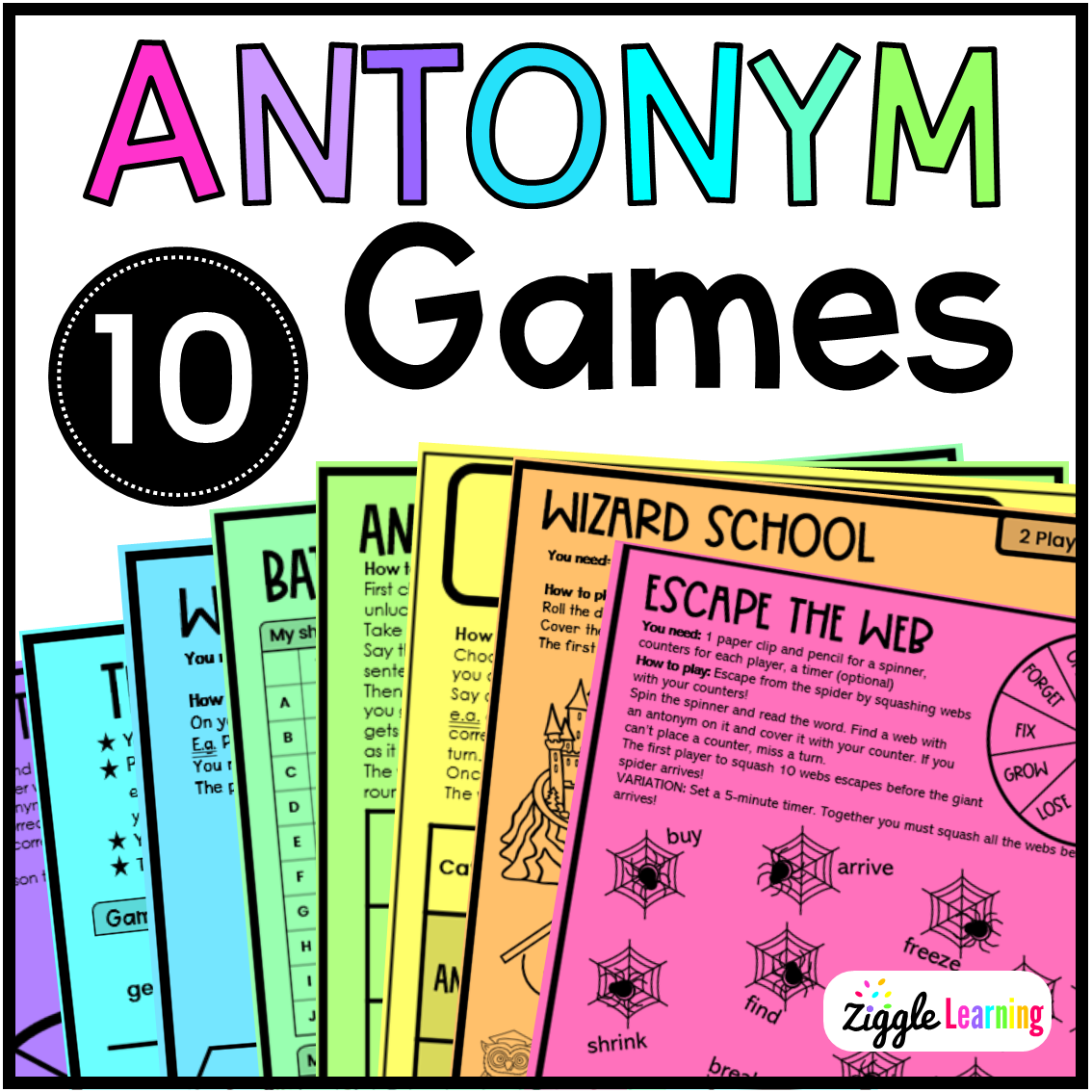 10 Fun Antonym Games Practice Activities, Easy Prep Games - Made By Teachers