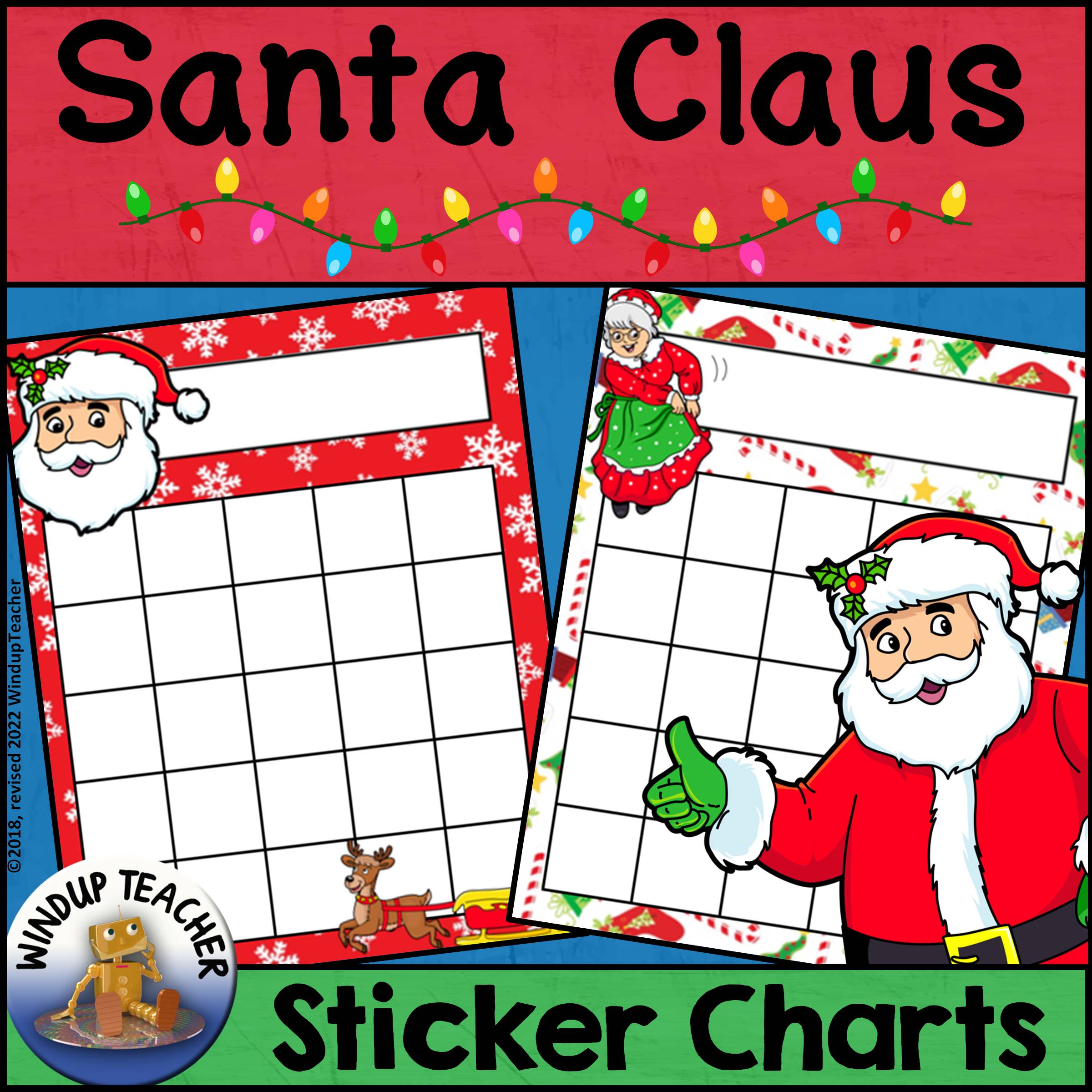 santa sticker charts | madeteachers
