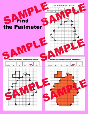 Valentine Color by Code: Area and Perimeter: Count Squares: Cake - Made ...