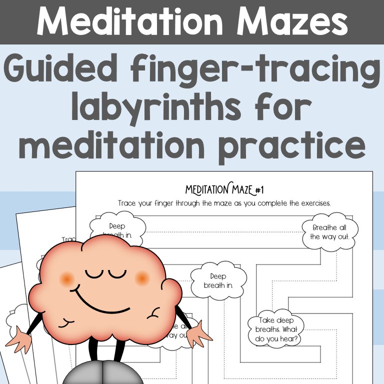 Meditation Mazes Mental Health Mindfulness Activity | Social Emotional Learning