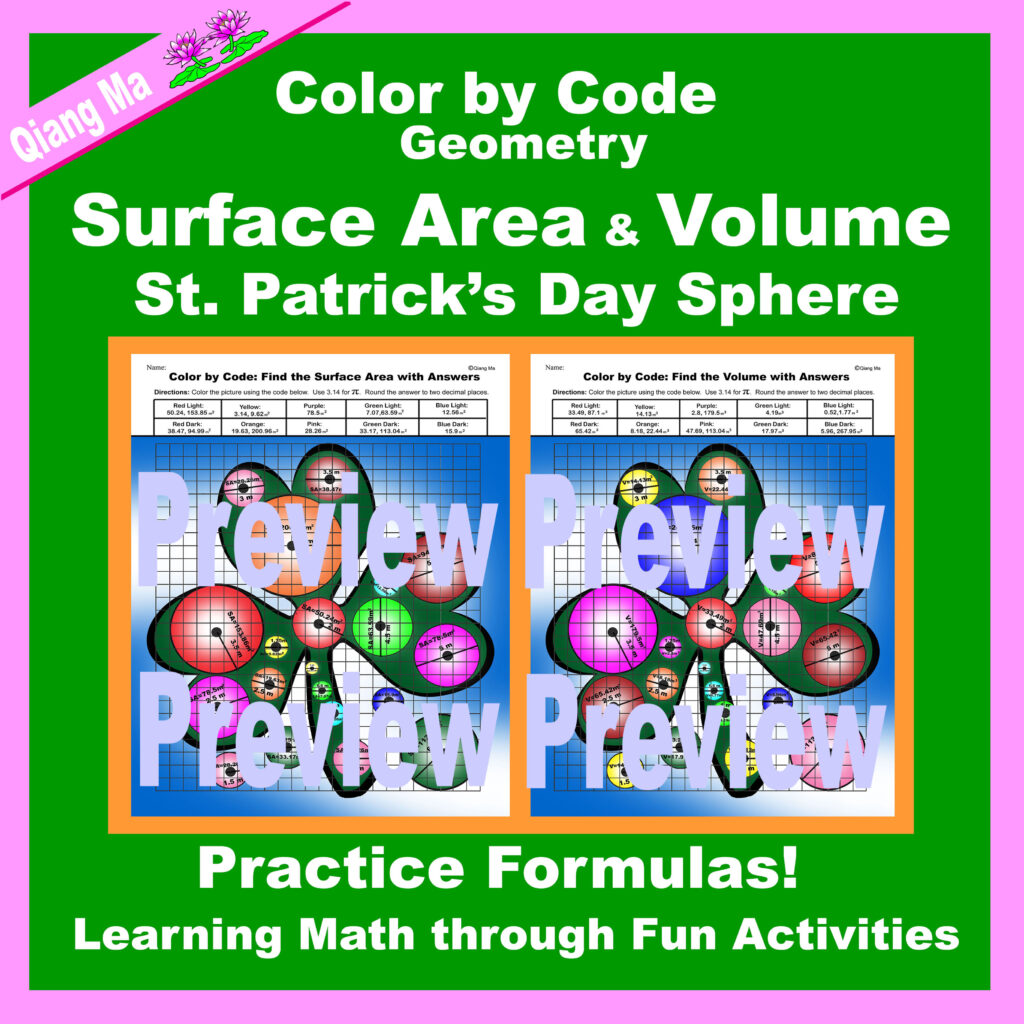 st-patrick-s-day-color-by-code-surface-area-and-volume-sphere-made