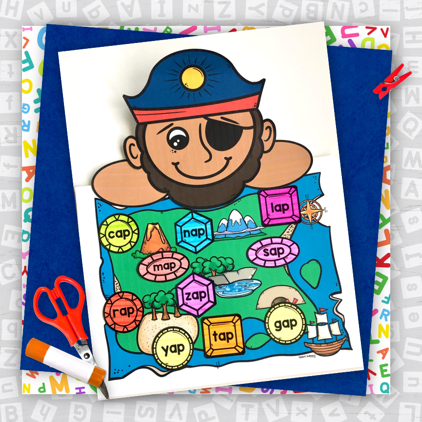 Short A Vowel Craft | Cap's AP Treasure Map | AP Word Family - Made By ...