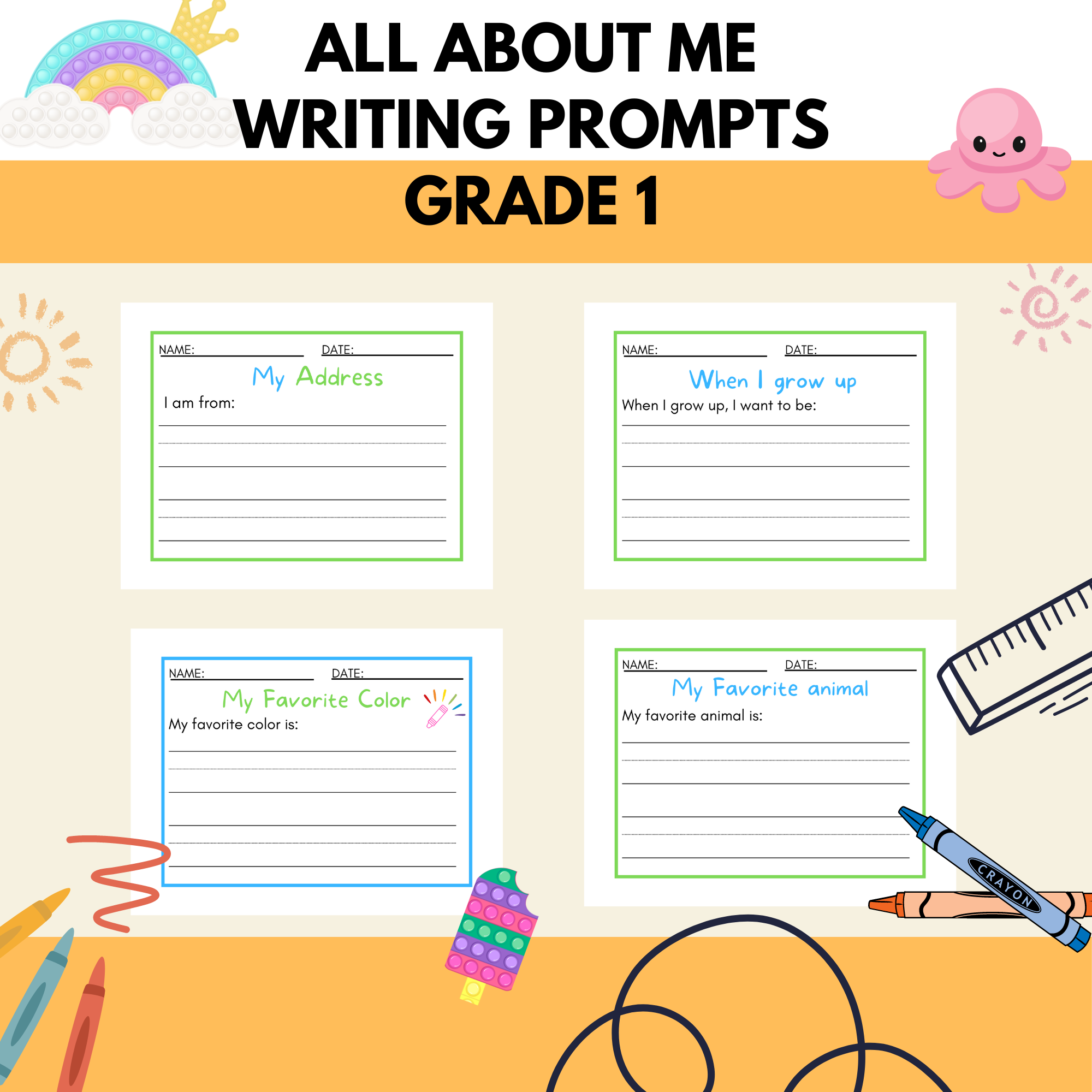 All About Me Printable Worksheets For Grade 1 Students Made By Teachers