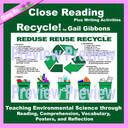Close Reading Recycle! by Gail Gibbons Made By Teachers