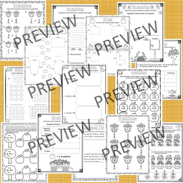 Fall Themed Math Practice Worksheets | Made By Teachers