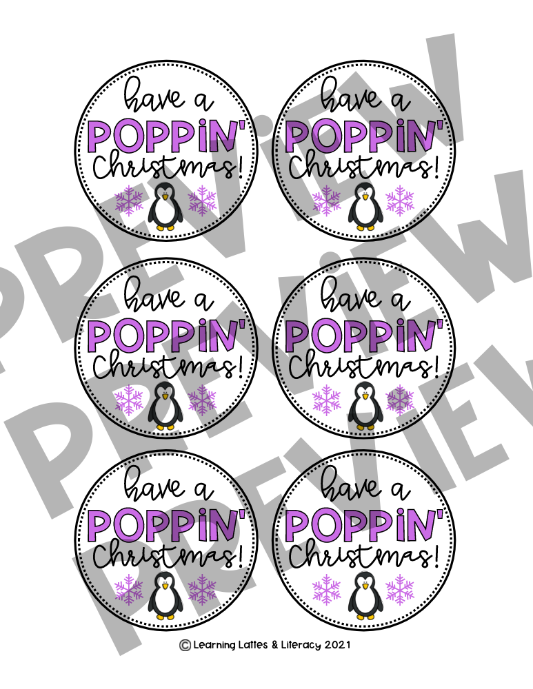 Poppin Christmas Tags Popit Popcorn Blow Pop Holiday Student Teacher Gift Tags Made By Teachers