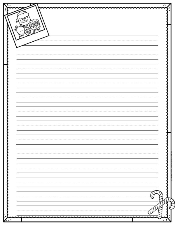 Christmas Themed Writing Paper with Lines - Made By Teachers