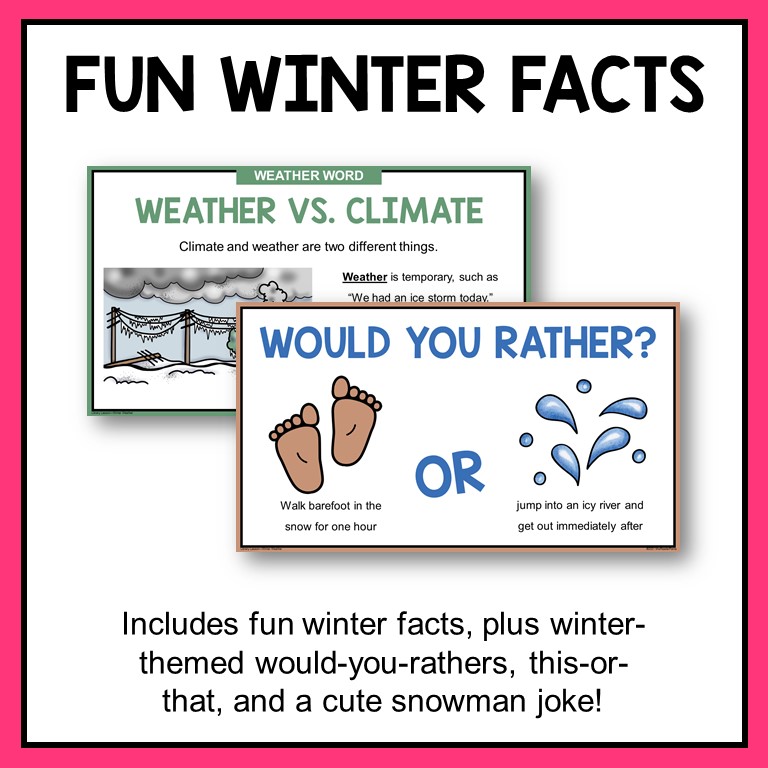 Winter Weather Library Lesson Winter Vocabulary Weather and Climate