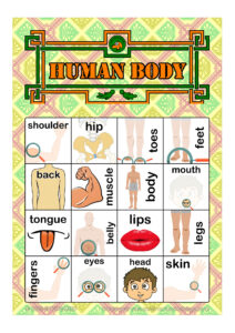 Human Body Parts Bingo 4x4 (100 pages + call sheet) | Made By Teachers