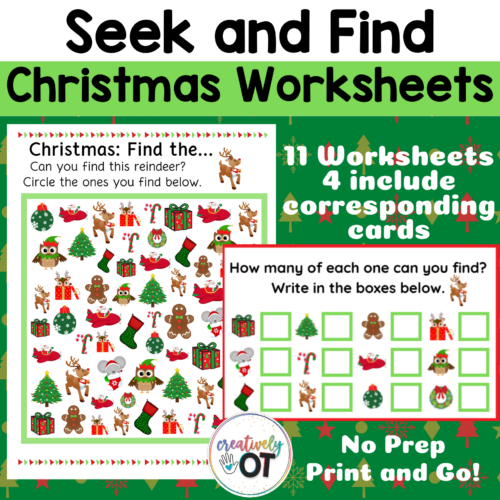 Seek and Find Christmas No Prep Worksheets | Made By Teachers