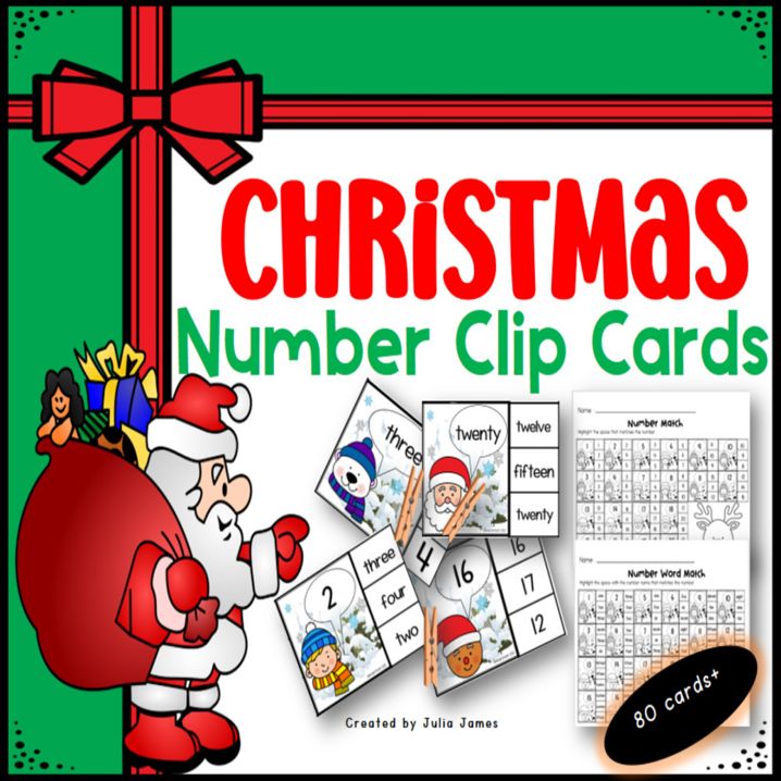 christmas-number-word-clip-cards-made-by-teachers for Free Printable Christmas Numbers 1 100 Christmas Number Word Clip Cards | Made By Teachers for Free Printable Christmas Numbers 1 100