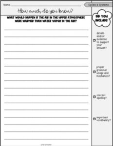 Cycles and Systems Science Exit Tickets or Science Writing Prompts ...