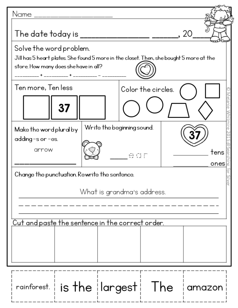 February morning work 1st grade made by teachers