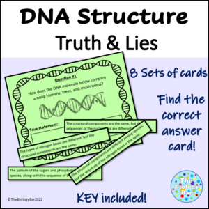 DNA One Truth and Three Falses Card Activity