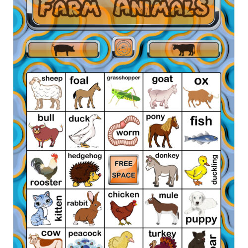 Farm Animals Bingo 5x5 (100 pages + call sheet) | Made By Teachers