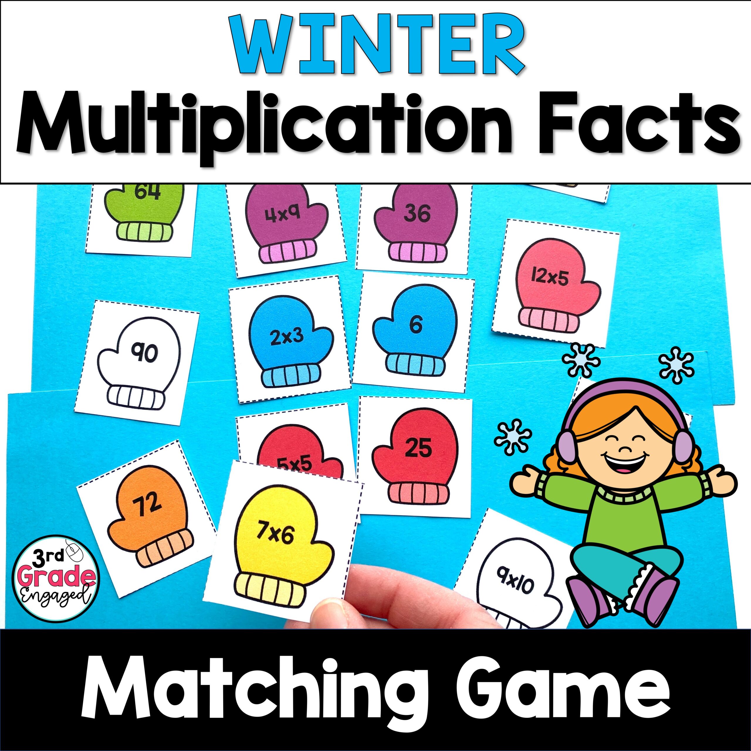 Winter Multiplication Facts Math Matching Game Made By Teachers