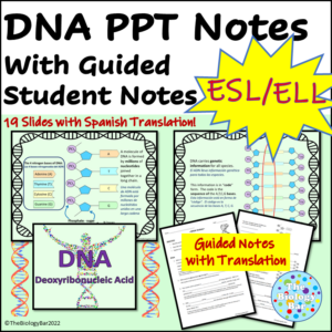 ESL Biology DNA Notes PPT and Student Notes with Digital option